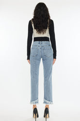 Hazel Blues® | Kancan Raw Hem High Rise Straight Jeans