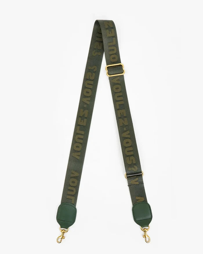 Clare V Adjustable Crossbody Strap, Army Voulez-Vous?