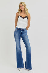 Hazel Blues® | RISEN Low Rise Flare Jeans with Pockets