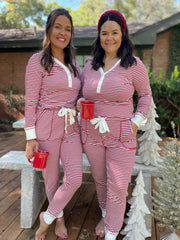 Hazel Blues® | PREORDER: Candy Striped Pajama Pants Set