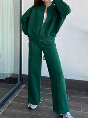 Hazel Blues® | Baseball Collar Zip Up Top and Drawstring Paants Set