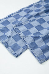 Hazel Blues® | Checkered Wide Leg Jeans with Pockets