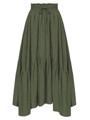 Hazel Blues® | Smocked Waist Band Ruched Layered Skirt