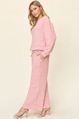 Hazel Blues® | Double Take Texture Long Sleeve Top and Pants Set