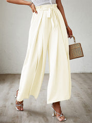 Hazel Blues® | Tied Slit Wide Leg Pants