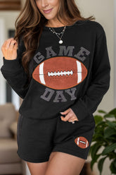 Hazel Blues® | GAME DAY Football Round Neck Long Sleeve Top and Shorts Set