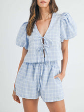 Hazel Blues® | V-Neck Puff Sleeve Top and Shorts Set