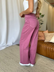 Hazel Blues® | RFM High Rise Garment Dye Wide Leg Jeans