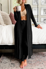 Hazel Blues® | Open Front Long Sleeve Cardigan and Pants Lounge Set