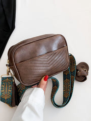 Hazel Blues® | Tassel PU Leather Printed Strap Cassette Crossbody Bag