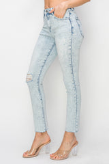 Hazel Blues® | Risen High Rise Distressed Skinny Jeans