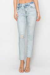 Hazel Blues® | Risen High Rise Distressed Skinny Jeans