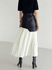 Hazel Blues® | Pleated Contrast High Rise Skirt