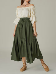 Hazel Blues® | Smocked Waist Band Ruched Layered Skirt