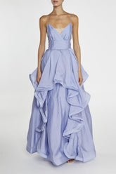 True Decadence Blue Ingrid Strappy Maxi Dress