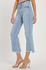 Hazel Blues® | RISEN High Rise Raw Edge Crop Jeans