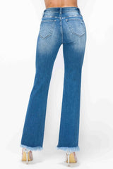 Hazel Blues® | bytos Raw Hem Distressed High Rise Bootcut Jeans