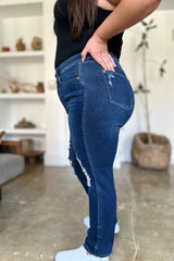 Hazel Blues® | Judy Blue High Waist Rigid Magic Heavy Destroy Straight Jeans