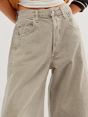 Hazel Blues® | Raw Hem Wide Leg Jeans with Pockets
