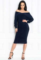 Honor Gold Navy Farrah Midi Dress