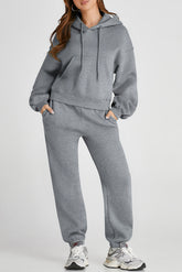 Hazel Blues® | Dropped Shoulder Hooded Top and Pants Active Set