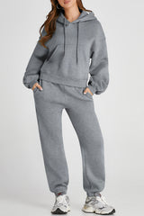 Hazel Blues® | Dropped Shoulder Hooded Top and Pants Active Set