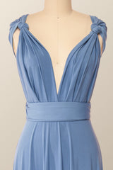 Blue Convertible Long Party Dress