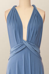 Blue Convertible Long Party Dress
