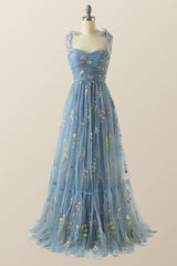 Green A-line Embroidered Long Formal Gown