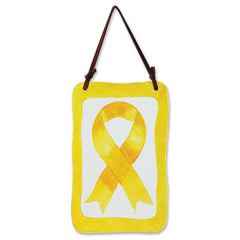 Glass Terra Wind Chime - Yellow Ribbon