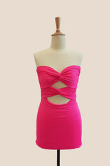 Double Twists Yellow Fitted Mini Dress