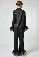 True Decadence Black Satin Trim Pajamas