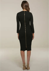 Honor Gold Kelsey Black Midi Dress