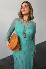 Turquoise Key Mesh Dress