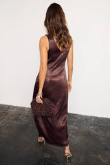 Chocolate Beaded Allegra Dress
