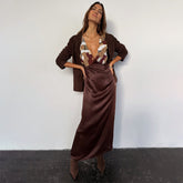 Chocolate Beaded Allegra Dress
