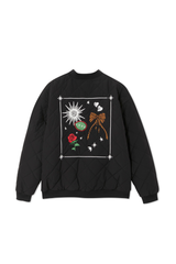 Black Nylon Bomber