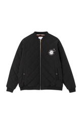 Black Nylon Bomber