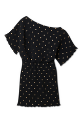 Black Plisse Mini Tilly Dress