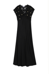 Black Crochet Shell Elodie Dress