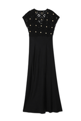 Black Crochet Shell Elodie Dress Petite