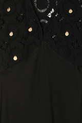 Black Crochet Shell Elodie Dress Petite