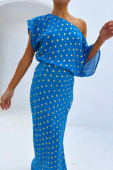 Blue Jacquard Tilly Dress