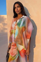 Abstract Cape Shirt