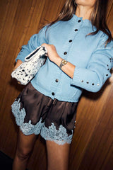 Chocolate and Blue Lace Shorts