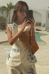Dolce Vita Embroidered Denim Waistcoat