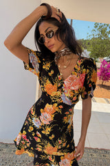 Black Sofia Mini Tea Dress