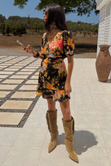 Black Sofia Mini Tea Dress