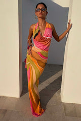 Green Abstract Sabine Dress