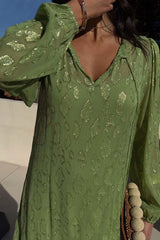 Green Jacquard Harmony Dress